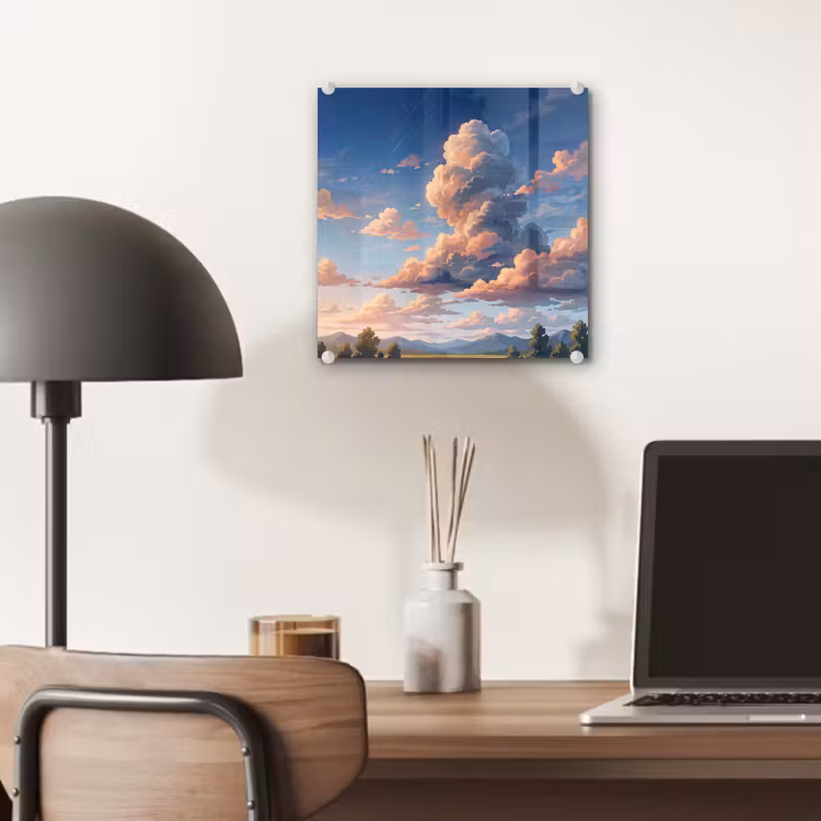 Wolken - Daghemel - Natuur - Illustratie - Oranje plexiglas 5mm klein -sfeer6