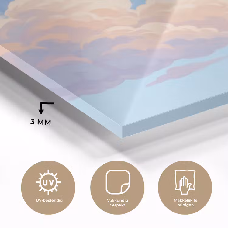 Wolken - Lucht - Natuur - Blauw plexiglas 5mm klein -sfeer2