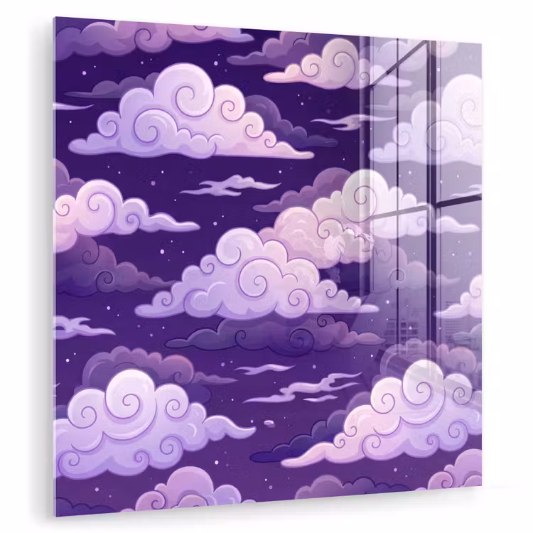 Wolken - Nacht - Natuur - Abstract - Paars plexiglas 5mm klein -zzzproduct_nieuw