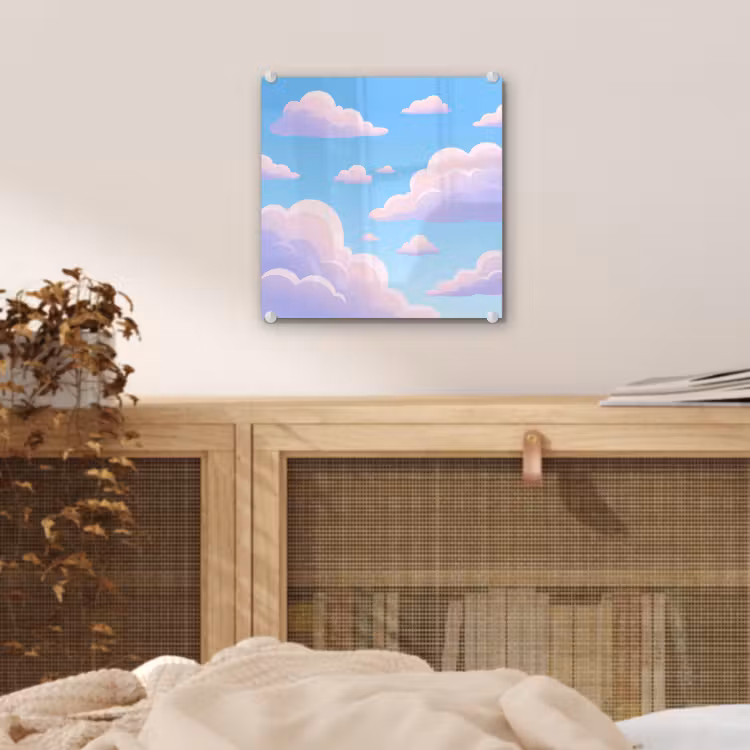 Wolken - Roze - Blauw - Natuur - Modern plexiglas 5mm klein -sfeer4