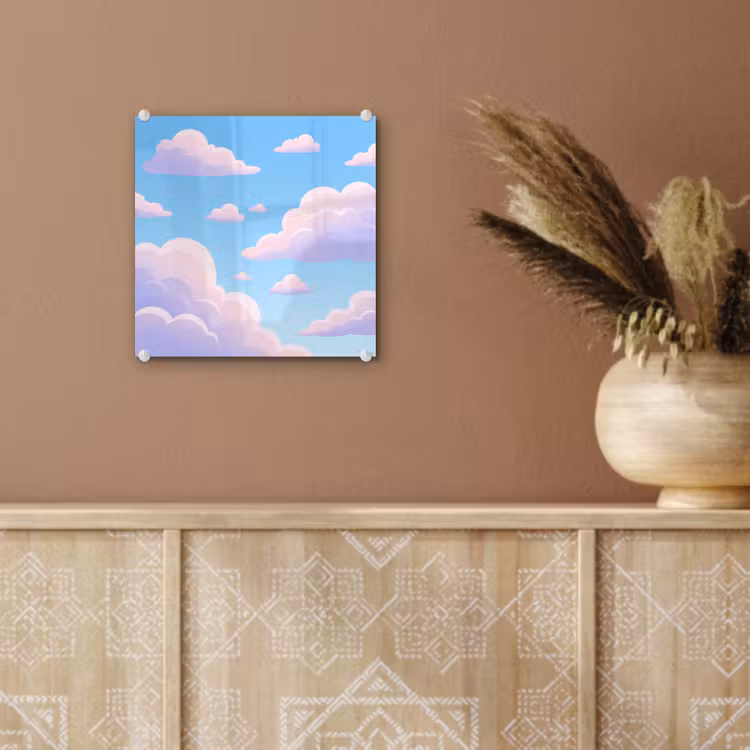 Wolken - Roze - Blauw - Natuur - Modern plexiglas 5mm klein -sfeer5