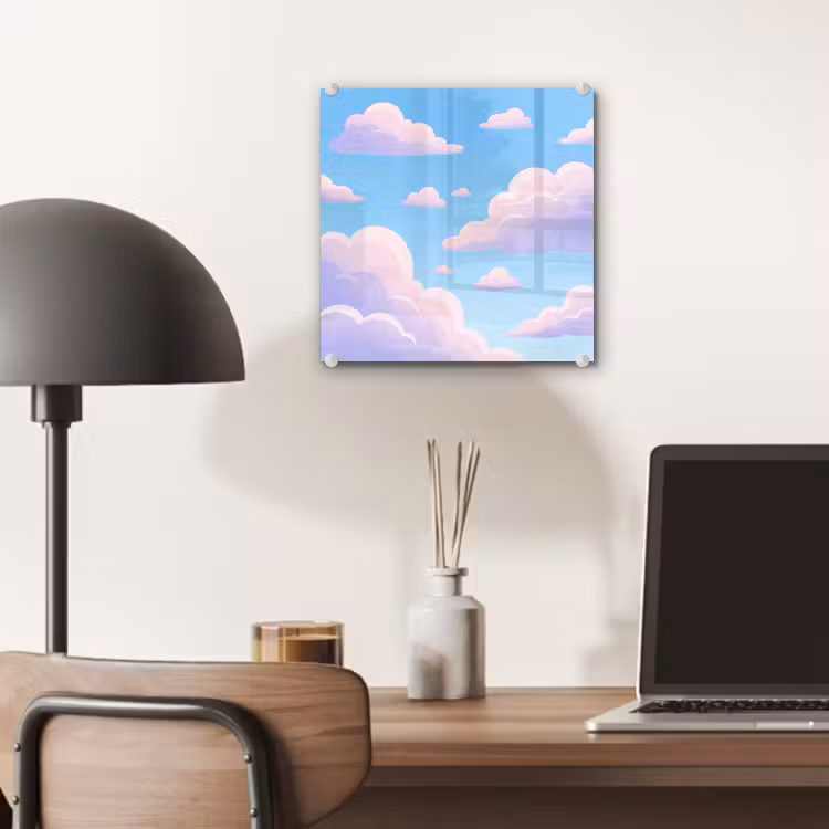 Wolken - Roze - Blauw - Natuur - Modern plexiglas 5mm klein -sfeer6