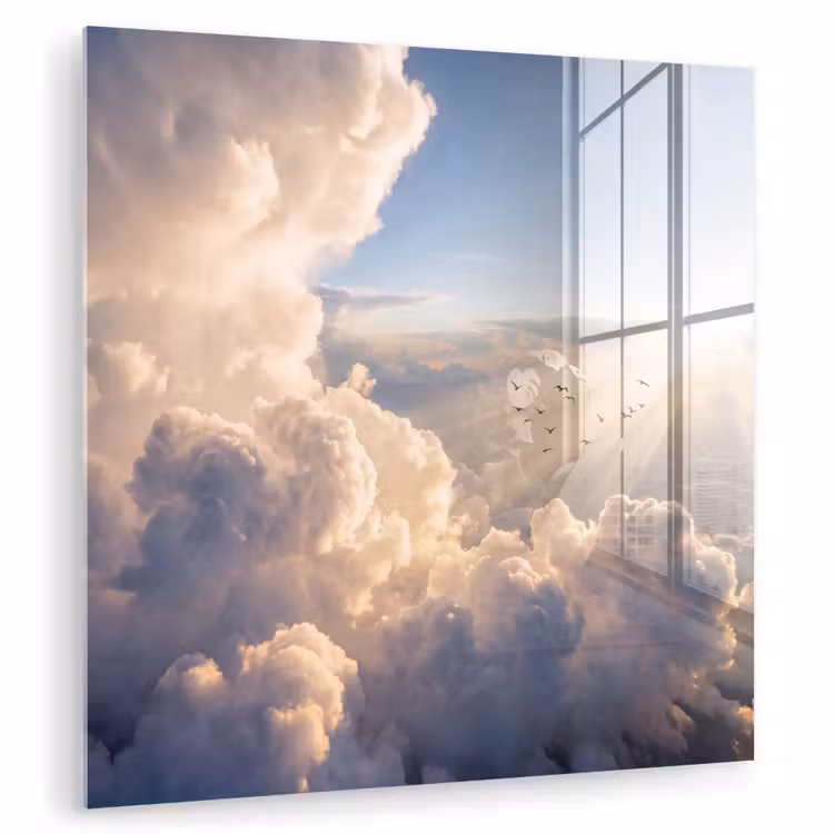 Wolken - Zonnestralen - Natuur - Wit plexiglas 5mm klein -zzzproduct_nieuw