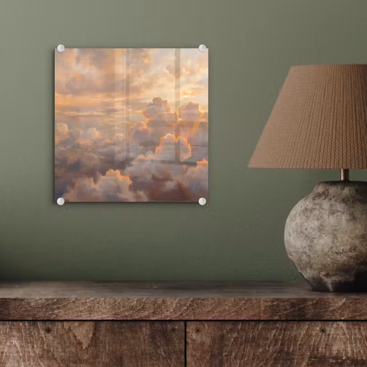 Wolken - Zonsondergang - Natuur - Abstract - Goud plexiglas 5mm klein -sfeer3