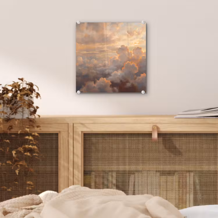 Wolken - Zonsondergang - Natuur - Abstract - Goud plexiglas 5mm klein -sfeer4