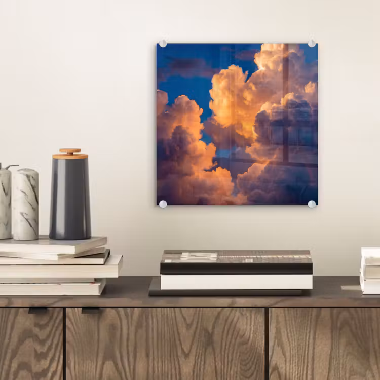 Wolken - Zonsondergang - Natuur - Oranje - Blauw plexiglas 5mm klein -sfeer1
