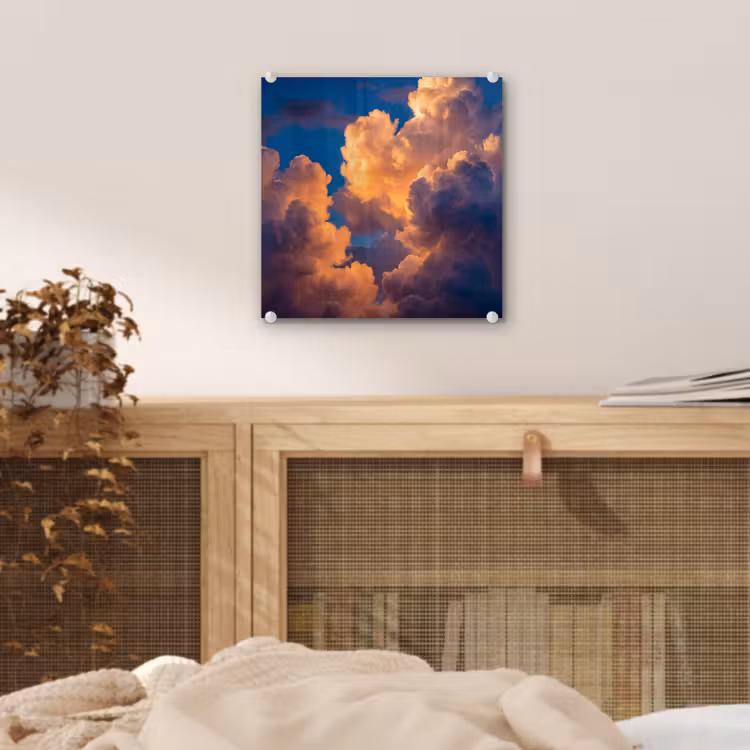 Wolken - Zonsondergang - Natuur - Oranje - Blauw plexiglas 5mm klein -sfeer4
