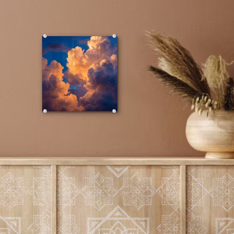 Wolken - Zonsondergang - Natuur - Oranje - Blauw plexiglas 5mm klein -sfeer5
