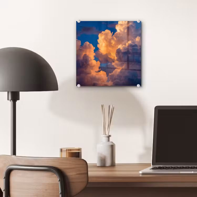 Wolken - Zonsondergang - Natuur - Oranje - Blauw plexiglas 5mm klein -sfeer6