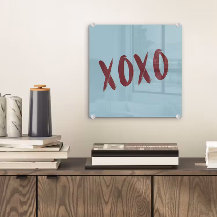 XOXO - Blauw - Rood plexiglas 5mm klein -sfeer1