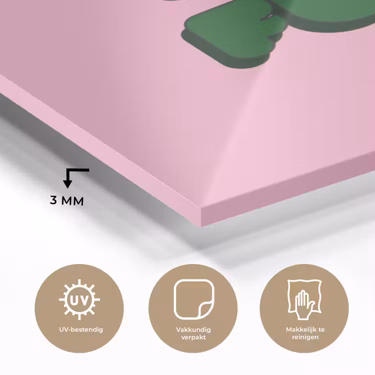 Yes fun - Groen - Roze plexiglas 5mm klein -sfeer2