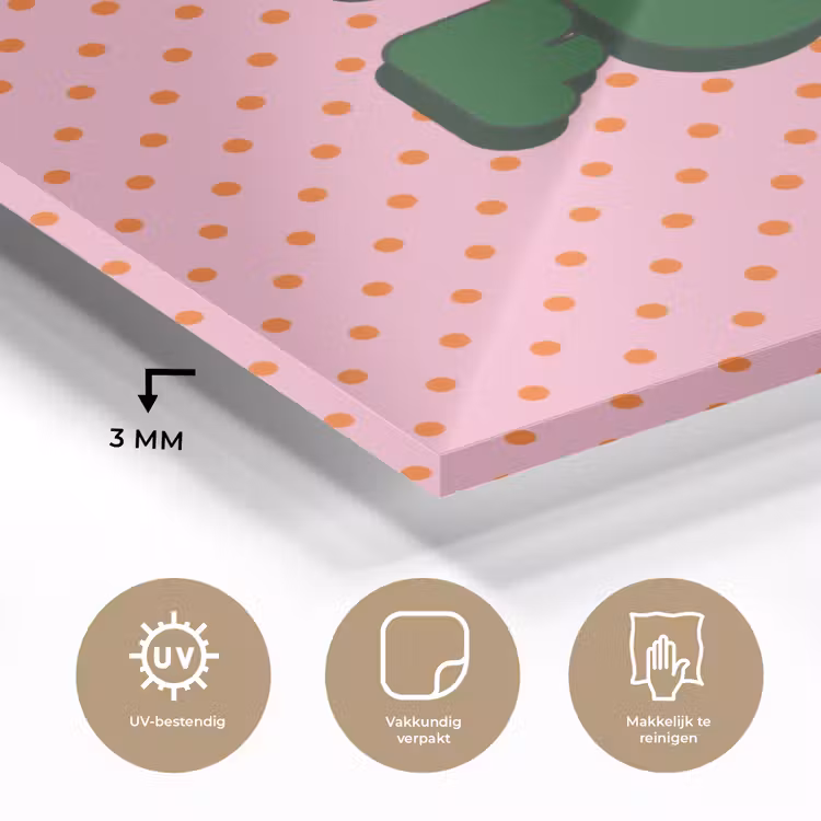 Yes fun - Groen - Roze - Stippen plexiglas 5mm klein -sfeer2