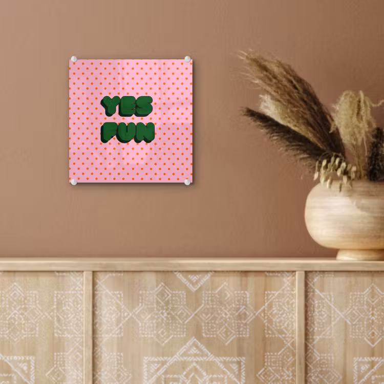Yes fun - Groen - Roze - Stippen plexiglas 5mm klein -sfeer5