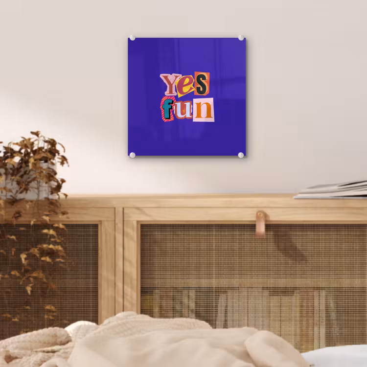 Yes fun - Kleurrijk - Collage-stijl plexiglas 5mm klein -sfeer4