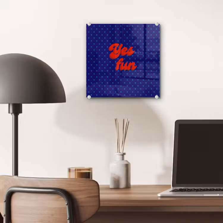 Yes fun - Rood - Blauw - Stippen plexiglas 5mm klein -sfeer6