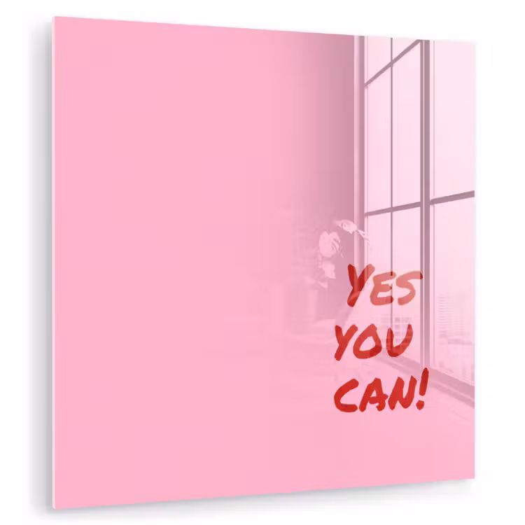 Yes you can do it - Rood - Roze plexiglas 5mm klein -zzzproduct_nieuw