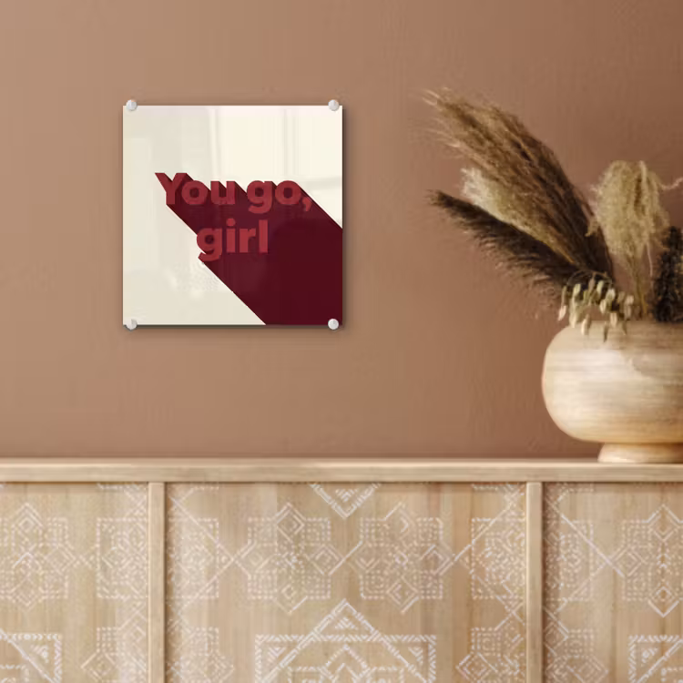 you go girl - 3D - Rood plexiglas 5mm klein -sfeer5