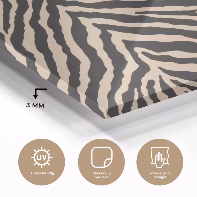 Zebra - Klassiek - Zwart plexiglas 5mm klein 11 -sfeer2