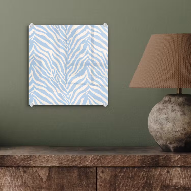 Zebra - Motief - Blauw - Wit plexiglas 5mm klein 11 -sfeer3