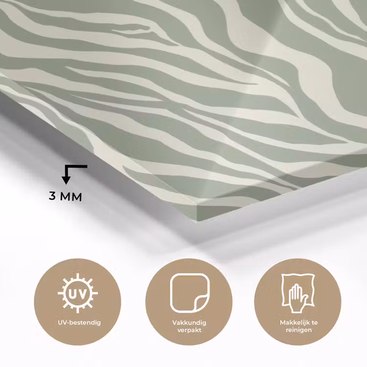 Zebra - Motief - Groen plexiglas 5mm klein 11 -sfeer2