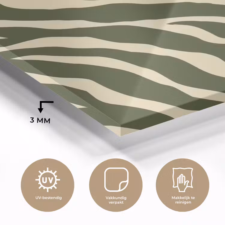 Zebra - Patroon - Groen plexiglas 5mm klein 11 -sfeer2