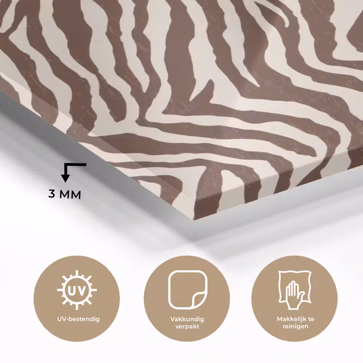 Zebra - Patroon - Zwart - Wit plexiglas 5mm klein 11 -sfeer2
