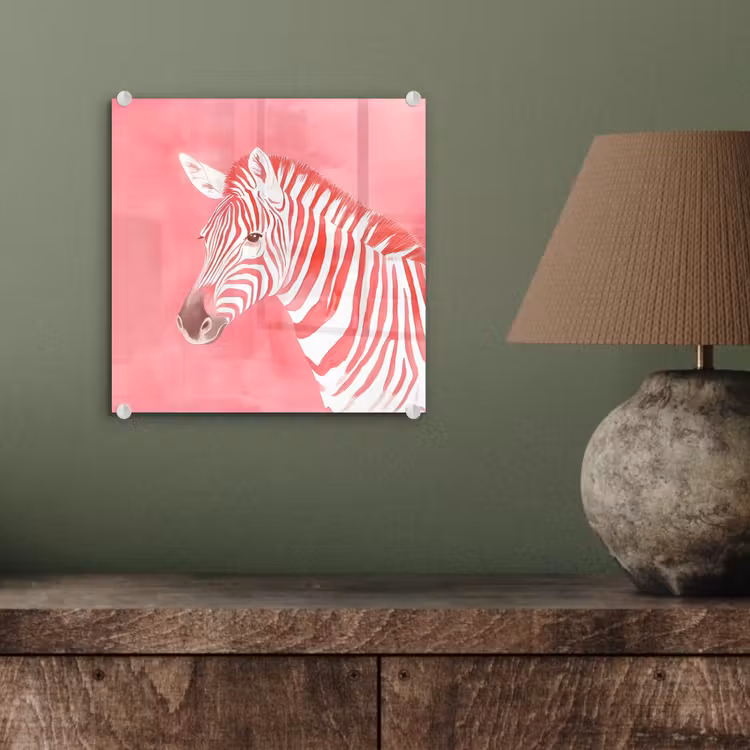 Zebra - Pink - Verf plexiglas 5mm klein -sfeer3