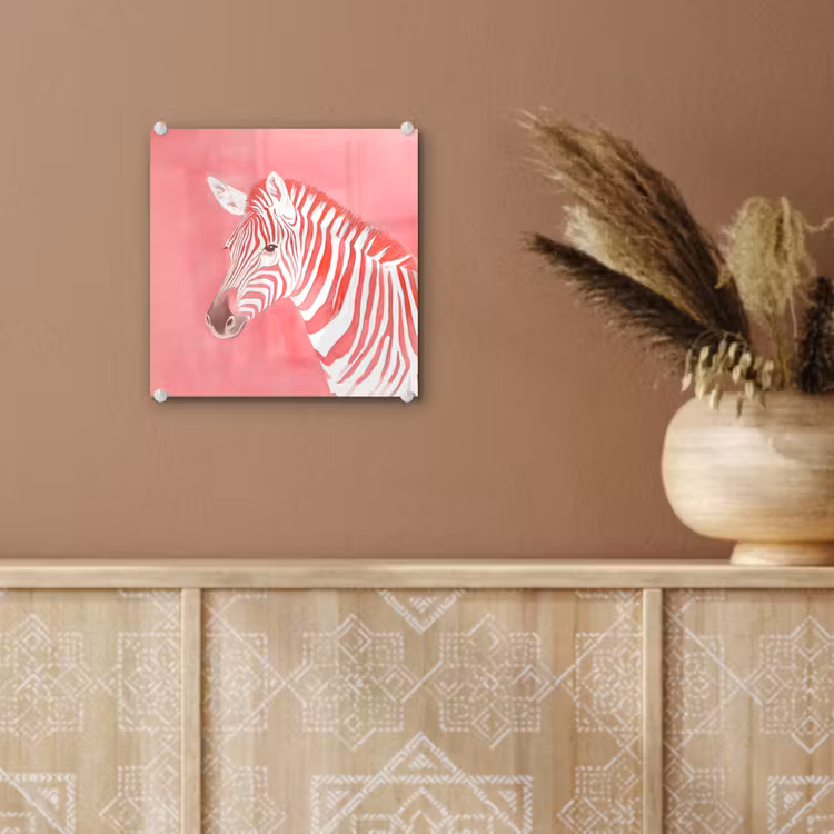 Zebra - Pink - Verf plexiglas 5mm klein -sfeer5