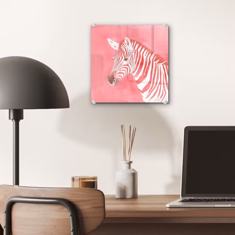 Zebra - Pink - Verf plexiglas 5mm klein -sfeer6