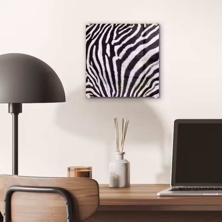 Zebra - Vacht - Klassiek - Zwart - Wit plexiglas 5mm klein -sfeer6