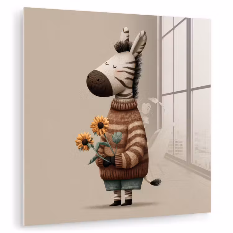 Zebra - Zonnebloemen - Warm plexiglas 5mm klein -zzzproduct_nieuw