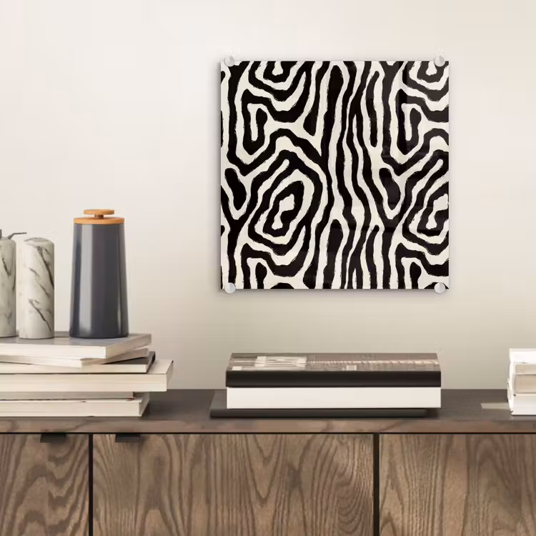 Zebra - Zwart - Abstract plexiglas 5mm klein 11 -sfeer1