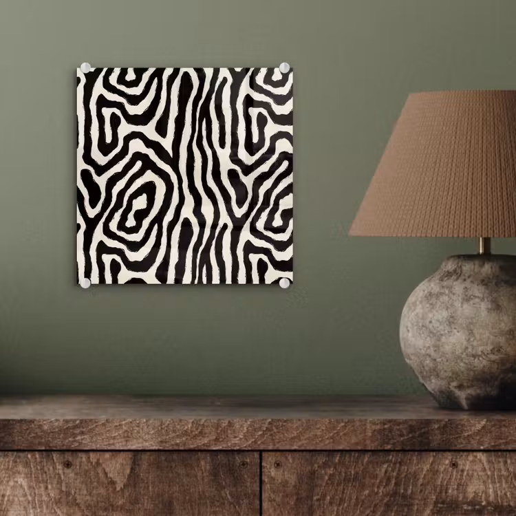 Zebra - Zwart - Abstract plexiglas 5mm klein 11 -sfeer3