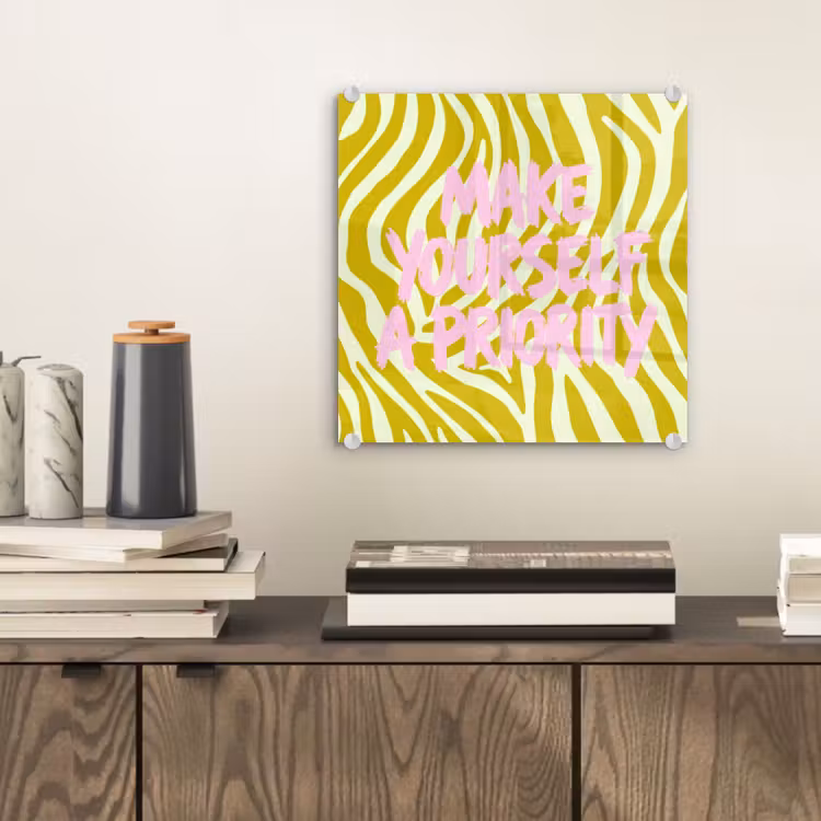 Zebraprint - Priority - Roze plexiglas 5mm klein -sfeer1
