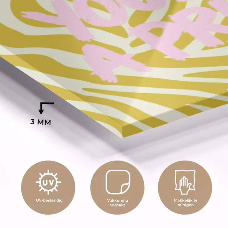 Zebraprint - Priority - Roze plexiglas 5mm klein -sfeer2