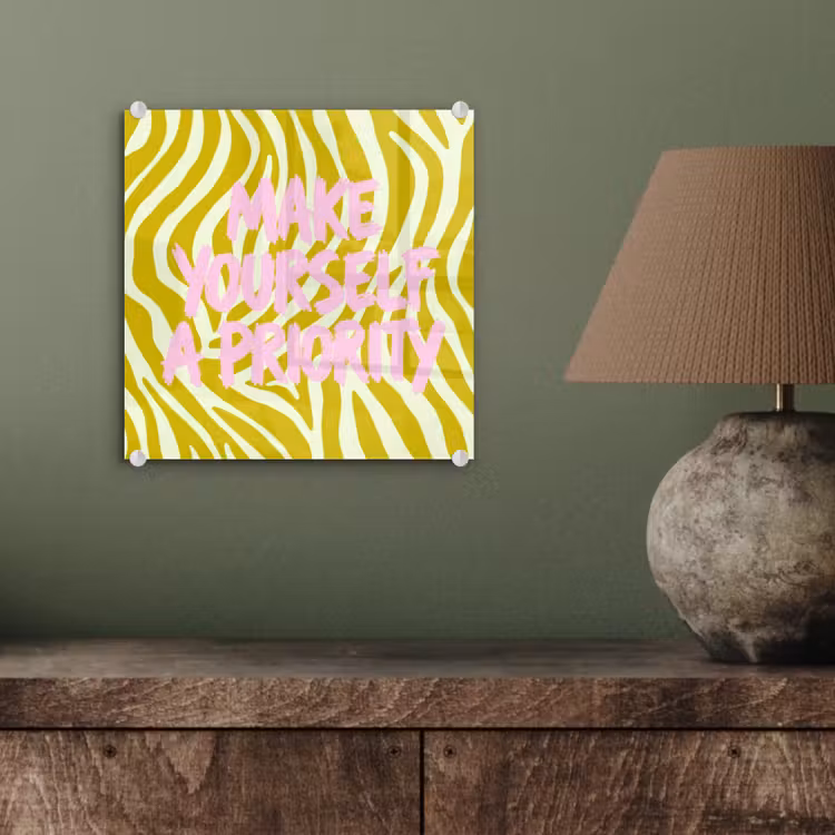 Zebraprint - Priority - Roze plexiglas 5mm klein -sfeer3