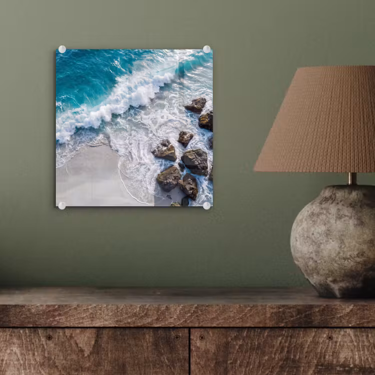Zee - Golf - Strand - Natuur - Blauw plexiglas 5mm klein -sfeer3