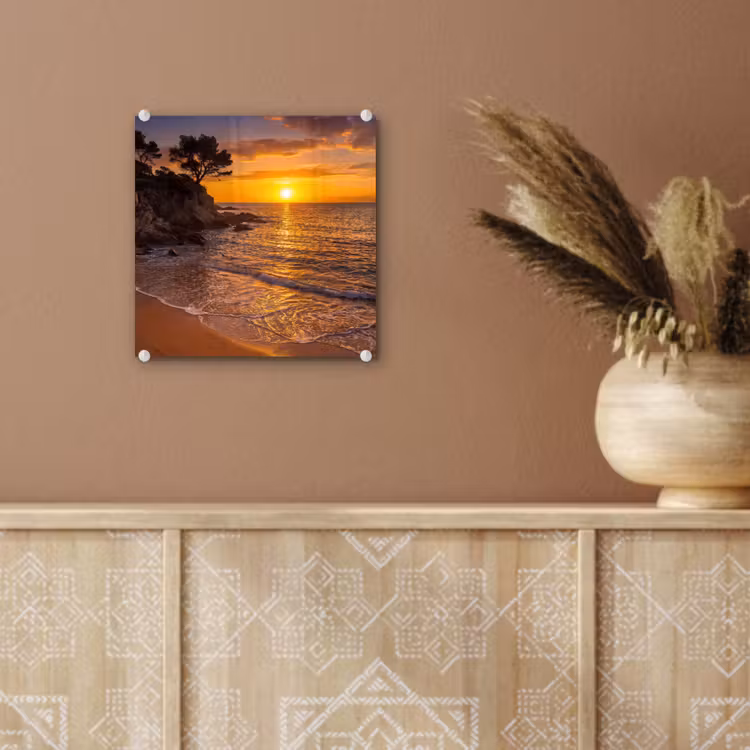 Zee - Kust - Zonsondergang - Natuur - Oranje plexiglas 5mm klein -sfeer5