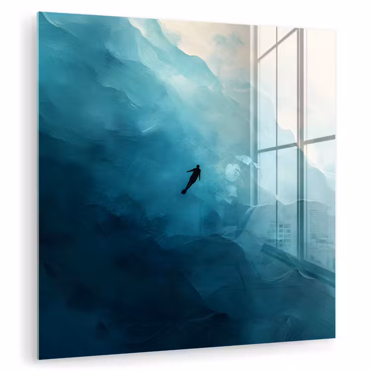 Zee - Silhouet - Abstract - Blauw plexiglas 5mm klein -zzzproduct_nieuw
