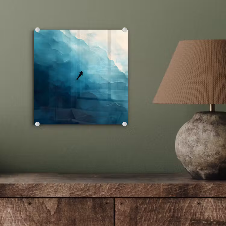 Zee - Silhouet - Abstract - Blauw plexiglas 5mm klein -sfeer3
