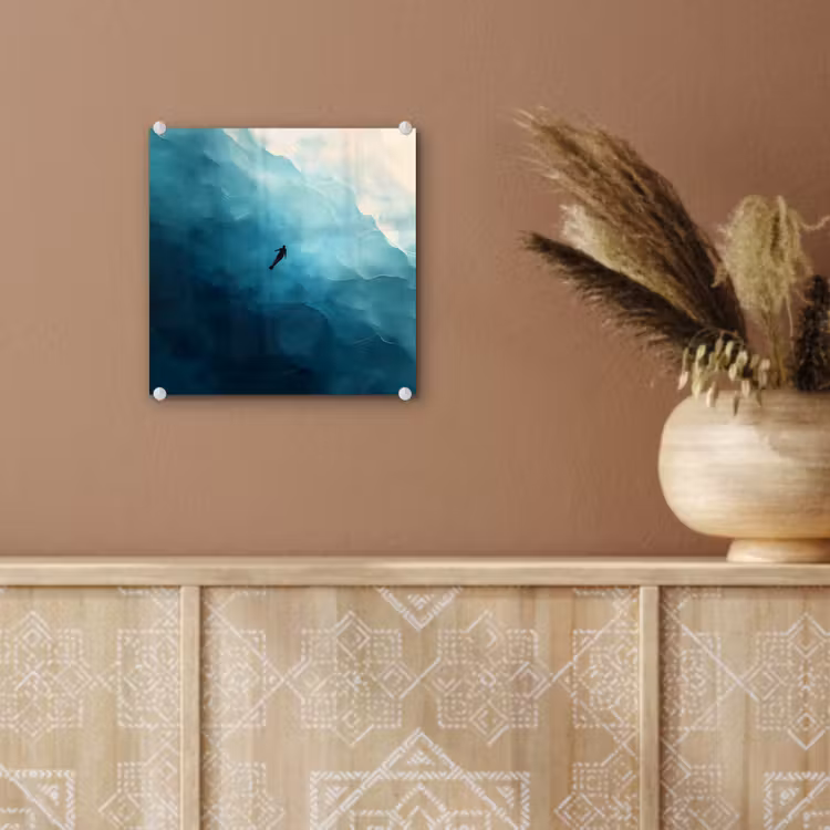 Zee - Silhouet - Abstract - Blauw plexiglas 5mm klein -sfeer5