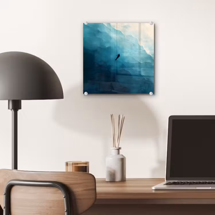 Zee - Silhouet - Abstract - Blauw plexiglas 5mm klein -sfeer6
