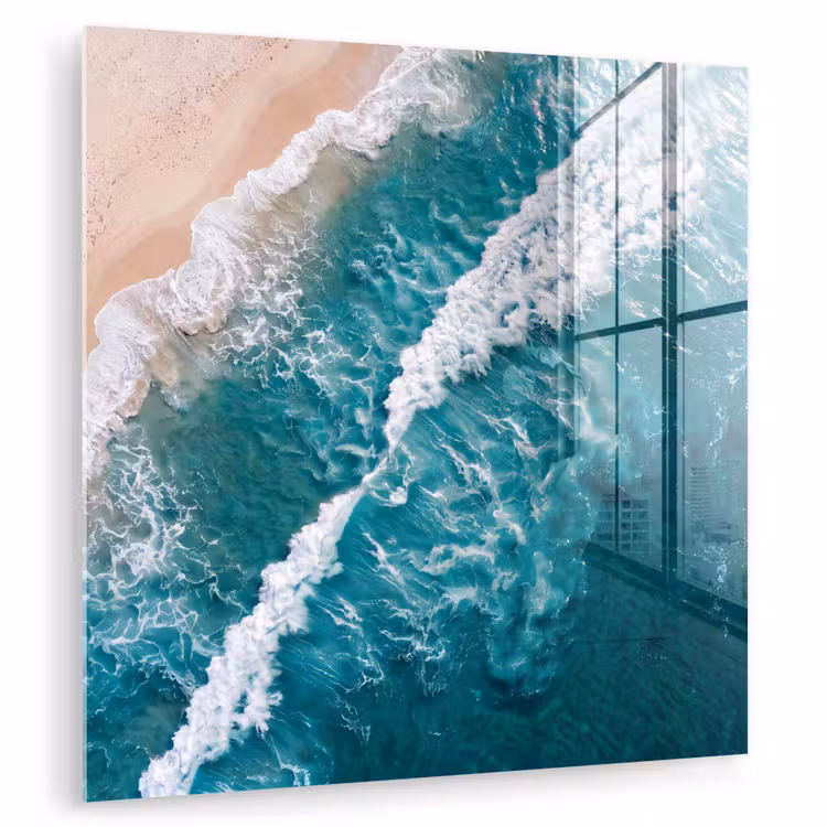 Zee - Strand - Golven - Natuur - Blauw plexiglas 5mm klein -zzzproduct_nieuw
