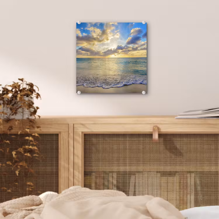 Zee - Strand - Wolken - Zon plexiglas 5mm klein -sfeer4