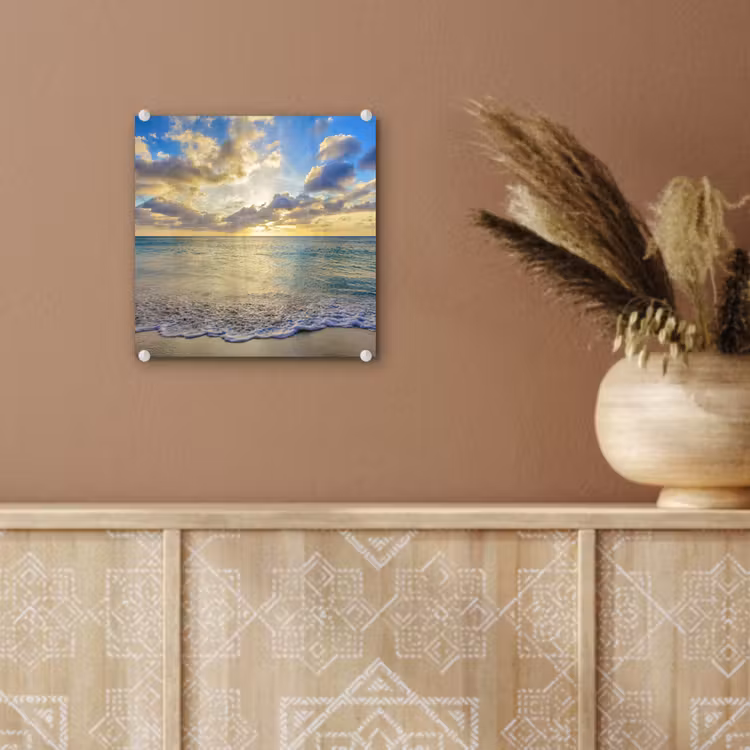 Zee - Strand - Wolken - Zon plexiglas 5mm klein -sfeer5