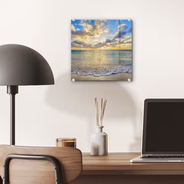 Zee - Strand - Wolken - Zon plexiglas 5mm klein -sfeer6