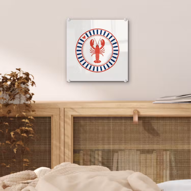Zeeleven - Kreeft - Embleem - Grafisch - Rood plexiglas 5mm klein -sfeer4