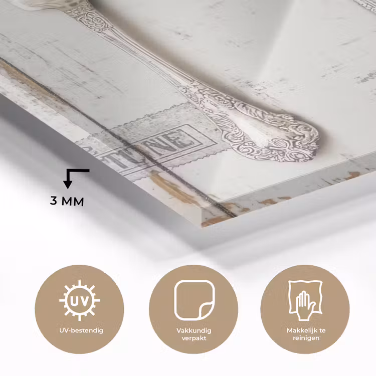 Zilver - Bestek - Hout plexiglas 5mm klein -sfeer2
