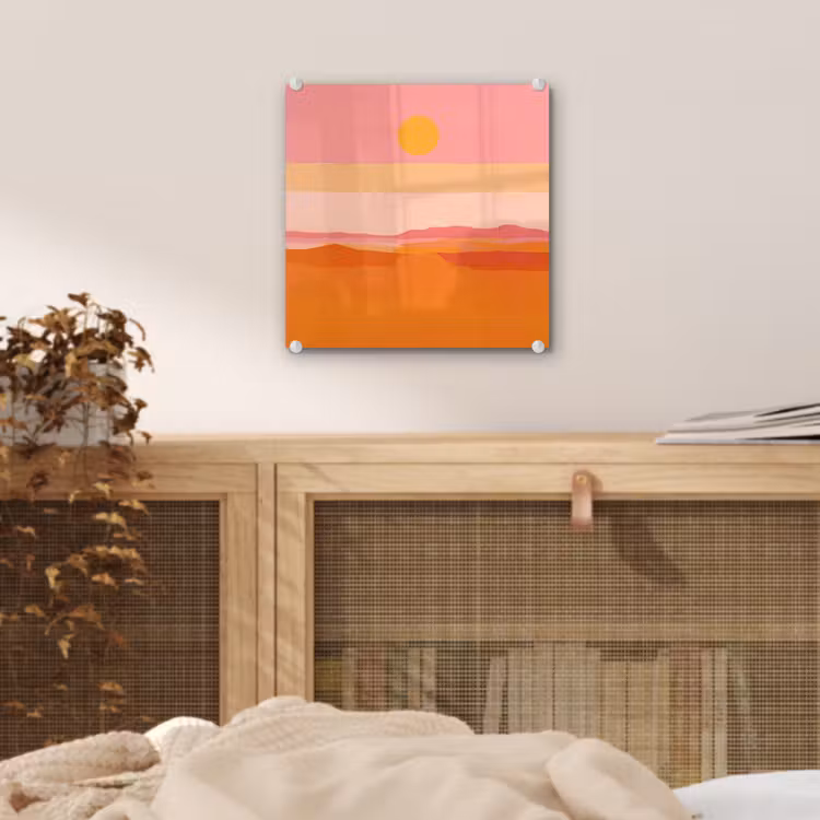 Zon - Abstract - Landschap - Oranje plexiglas 5mm klein -sfeer4