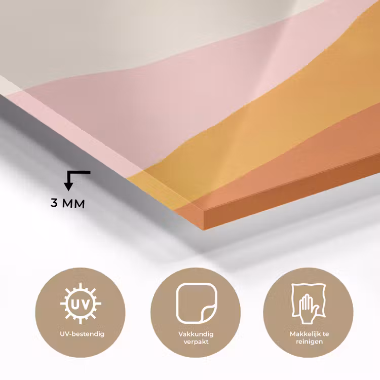 Zon - Heuvels - Abstract - Roze plexiglas 5mm klein -sfeer2